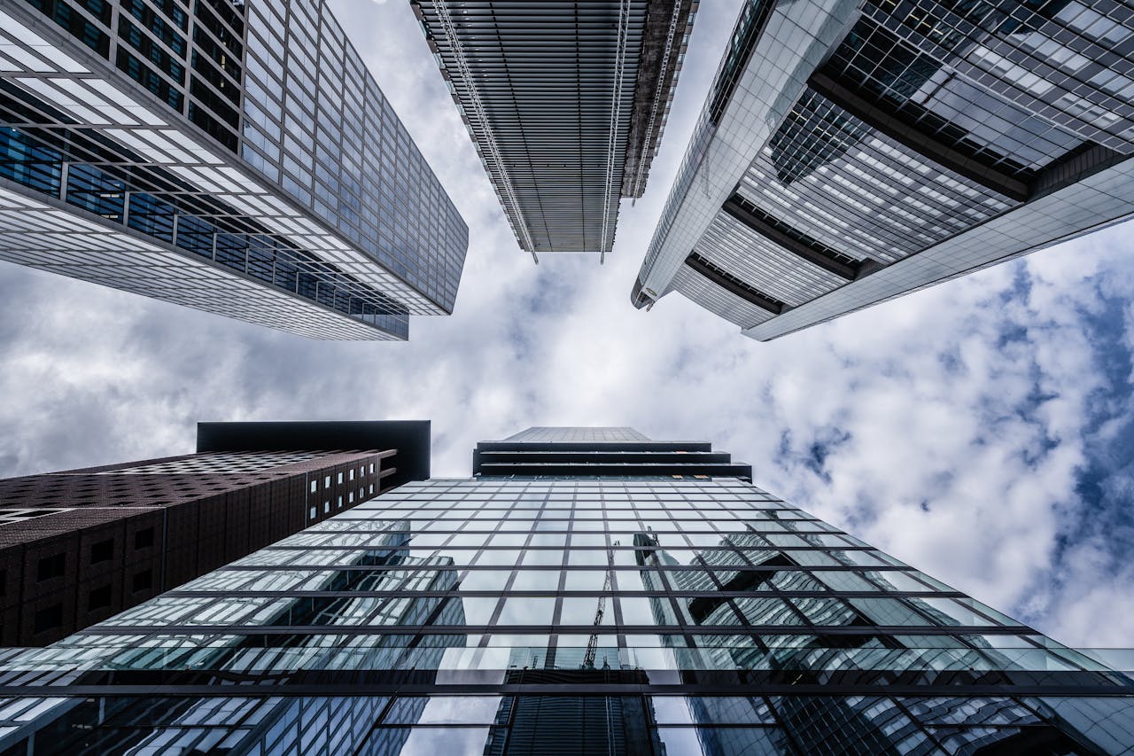 Worms Eye View of High Rise Building